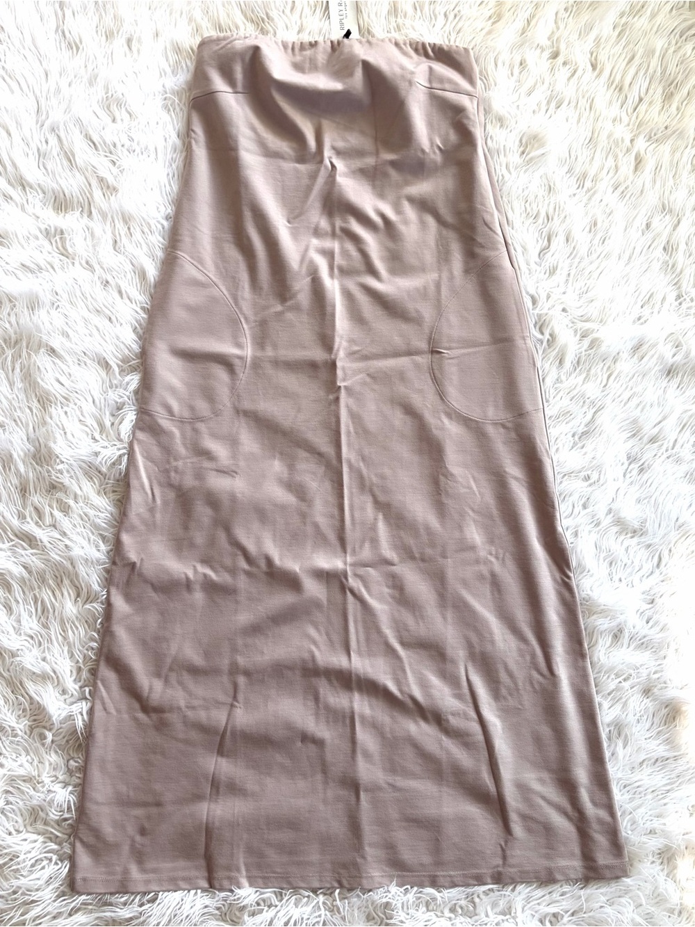 NWT Ripley Rader Ponte Knit Perfect strapless Maxi Column Dress Large - Picture 2 of 11
